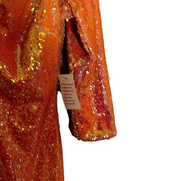 VENUS Iridescent Sequin Peach/Pink Cocktail Dress- Size Medium - Picture 5 of 12